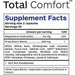 Professional Botanicals Total Comfort supplement facts label