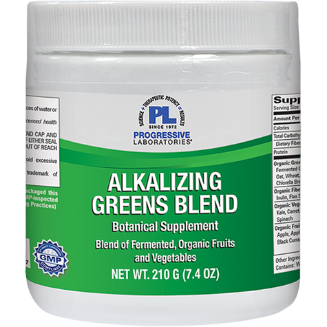 Progressive Labs Alkalizing Greens Blend, 210 g, front of jar