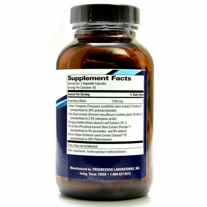 Progressive Labs Allergy Modulator 120 vegetable capsules supplement facts label