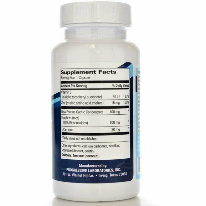 Progressive Labs Androzyme 60 capsules supplement facts label