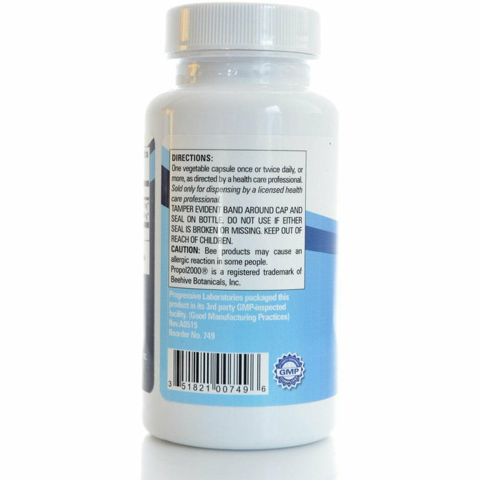 Progressive Labs Bee Propolis Standardized 60 capsules suggested use label