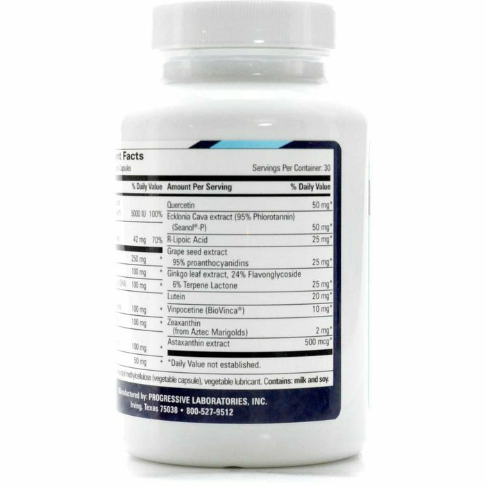 Progressive Labs Brilliant Vision with Seanol-P 90 vegetable capsules supplement facts label, continued