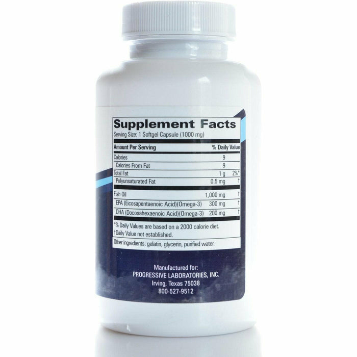 Progressive Labs EPA-DHA Super 60 softgels supplement facts label