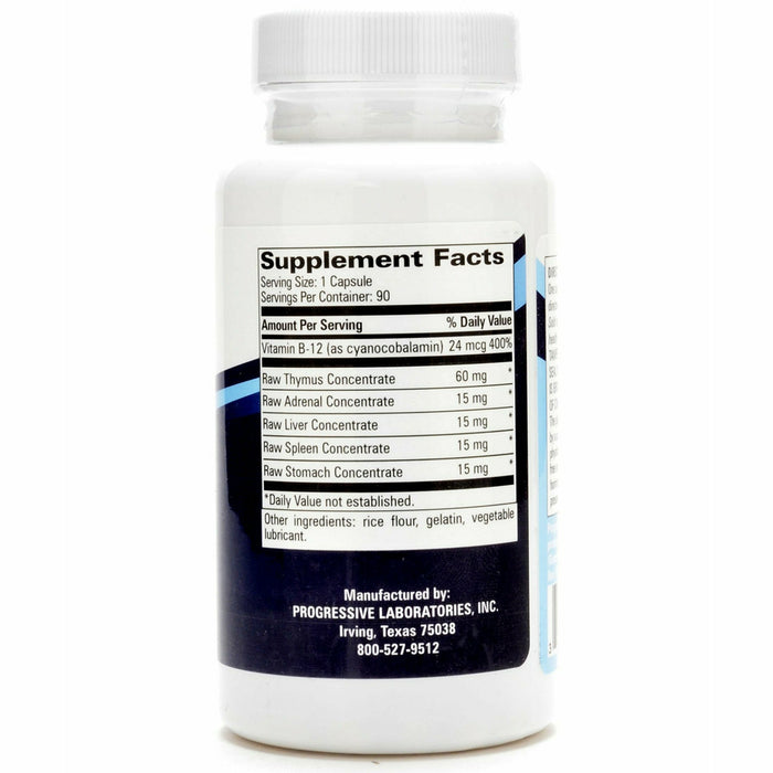 Progressive Labs GSC Stress Complex 90 capsules supplement facts label