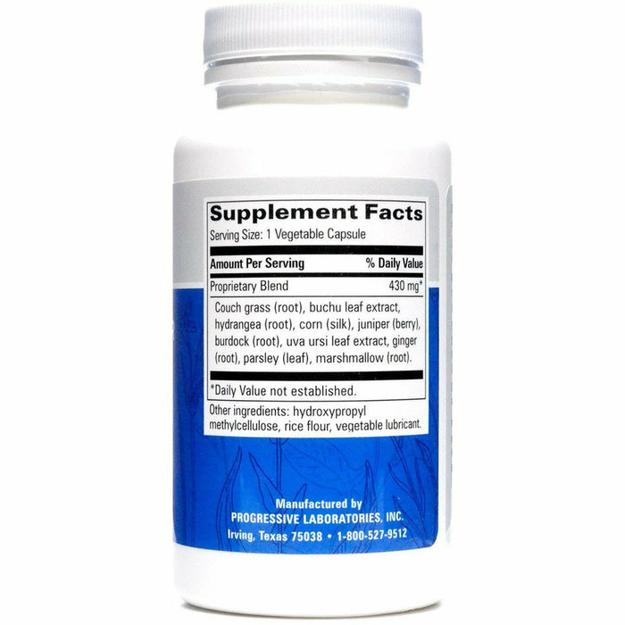 Progressive Labs Herbal Water Balance 50 capsules supplement facts label