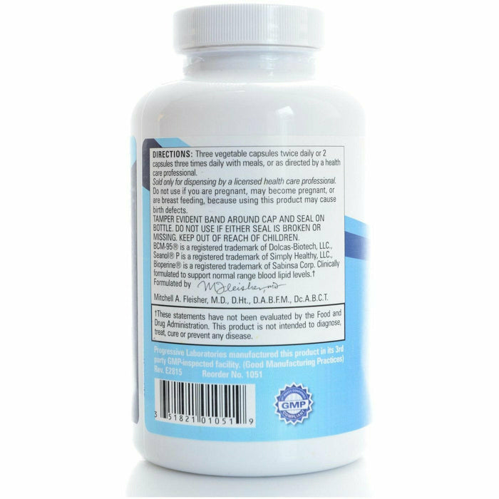 Progressive Labs Lipid Balance 180 vegetable capsules suggested use label