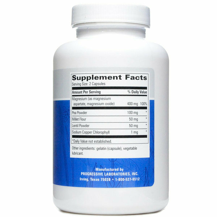 Progressive Labs Magnezyme 200 capsules supplement facts label