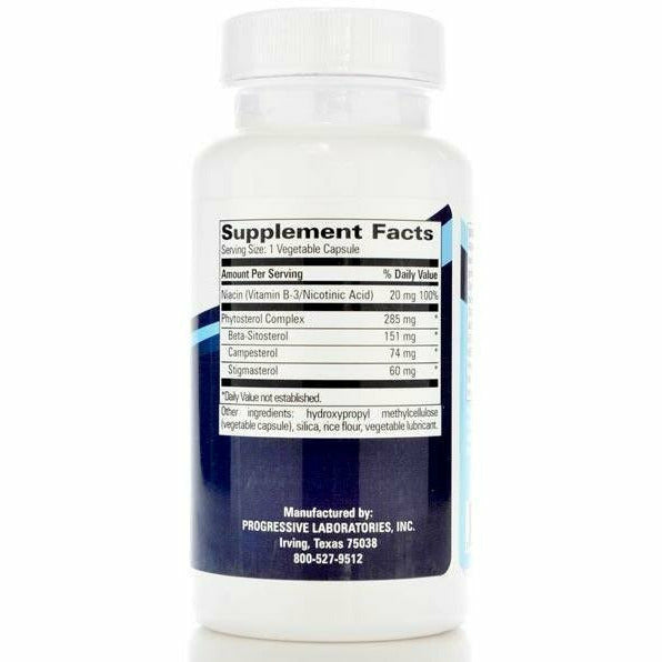 Progressive Labs Phytosterol Complex 90 vegetable capsules supplement facts label