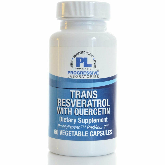 Progressive Labs Trans Resveratrol with Quercetin, 60 vegetable capsules, front of bottle