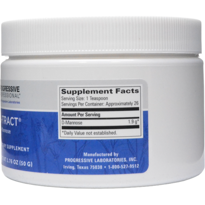 Progressive Labs U-Tract (D-Mannose) 50 g supplement facts label
