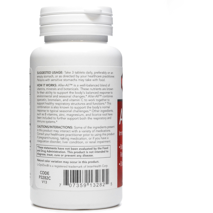 Protocol for Life Balance Aller-All 60 tablets suggested use label