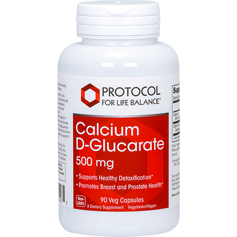 Protocol for Life Balance Calcium D-Glucarate 500 mg, 90 capsules, front of bottle