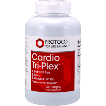 Protocol for Life Balance Cardio Triplex, 120 softgels, front of bottle