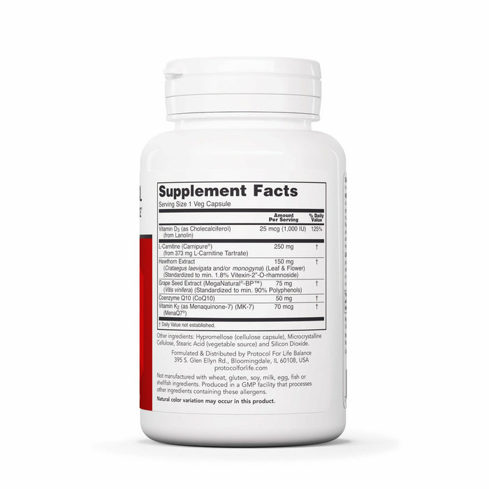 Clinical Cardio-6 90 capsules by Protocol for Life Balance, Supplement Facts label