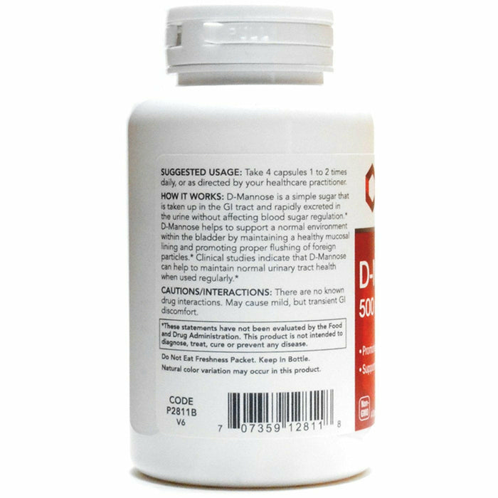 Protocol for Life Balance D-Mannose 500 mg 90 capsules label information panel