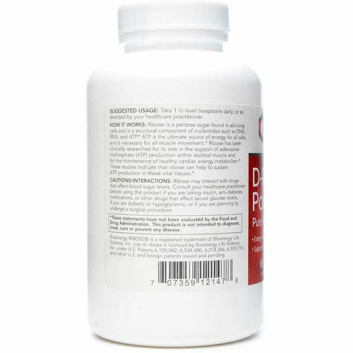 Protocol for Life Balance D-Ribose Powder 227 g suggested use label