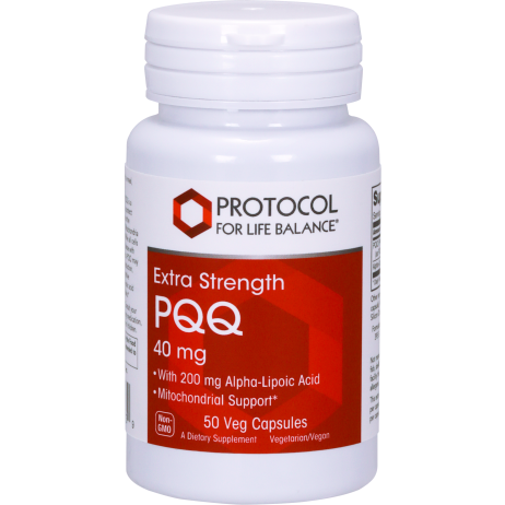 Protocol for Life Balance Extra Strength PQQ 40 mg, 50 capsules, front of bottle