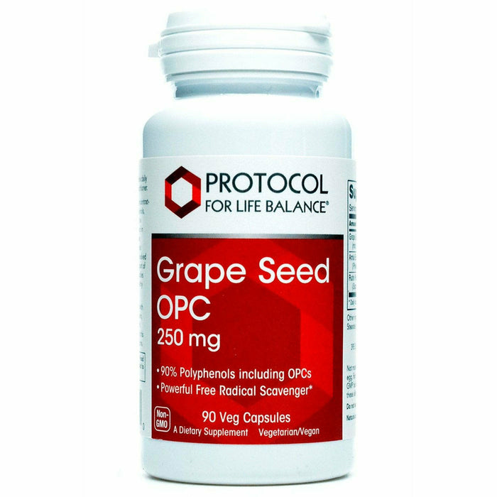 Protocol for Life Balance Grape Seed OPC 250 mg, 90 capsules, front of bottle