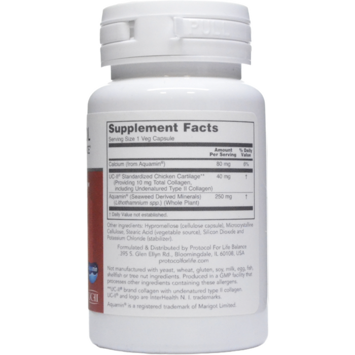 Protocol for Life Balance Joint-UC Type II Collagen 40 mg 60 capsules supplement facts label