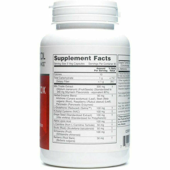 Protocol for Life Balance Liver Detox 90 capsules supplement facts label