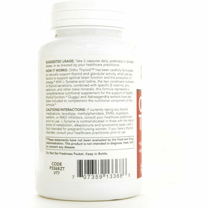 Protocol for Life Balance Ortho Thyroid 90 capsules label information panel