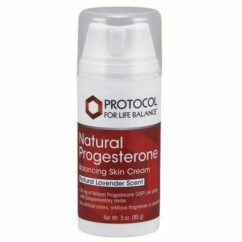 Protocol for Life Balance Progesterone Cream with Lavender, 3 oz, front of pump bottle