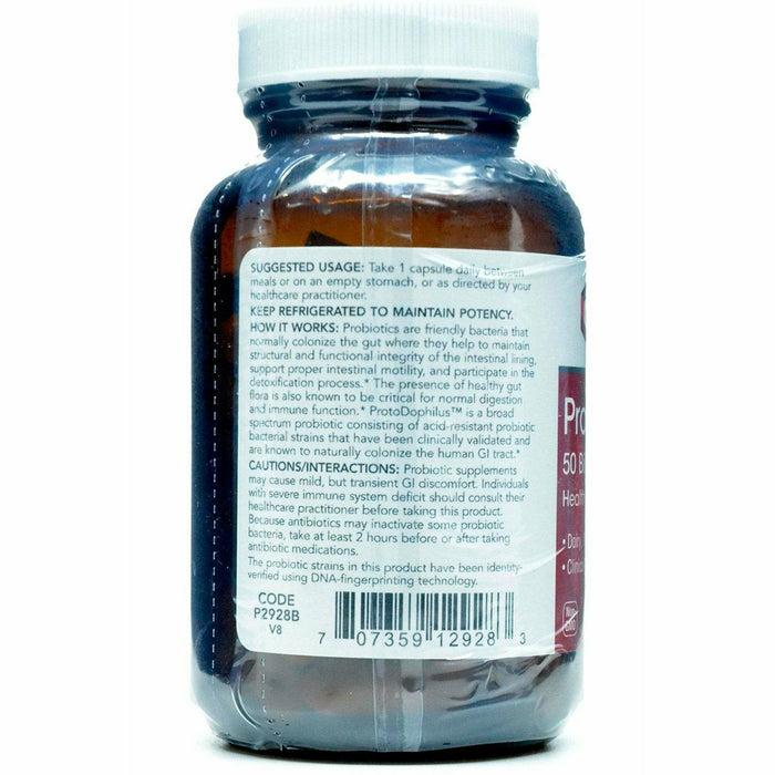 Protocol for Life Balance ProtoDophilus 50 Billion 50 capsules label information panel