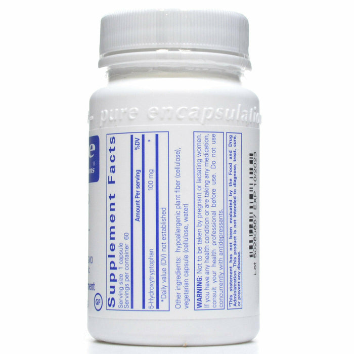Pure Encapsulations 5-HTP 100 mg 60 capsules supplement facts label