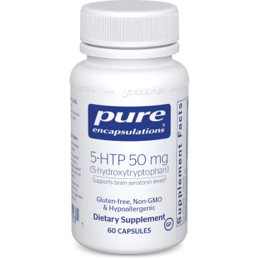 Pure Encapsulations 5-HTP 50 mg, 60 capsules, front of bottle