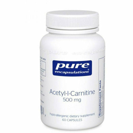 Pure Encapsulations Acetyl-L-Carnitine 500 mg, 60 capsules, front of bottle