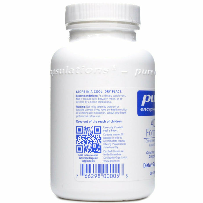 ADR Formula 120 vcaps by Pure Encapsulations Information Label