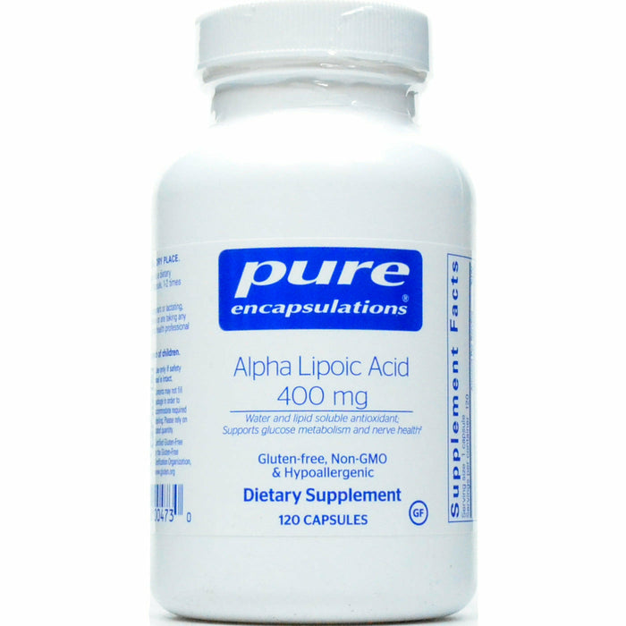 Pure Encapsulations Alpha Lipoic Acid 400 mg, 120 capsules, front of bottle