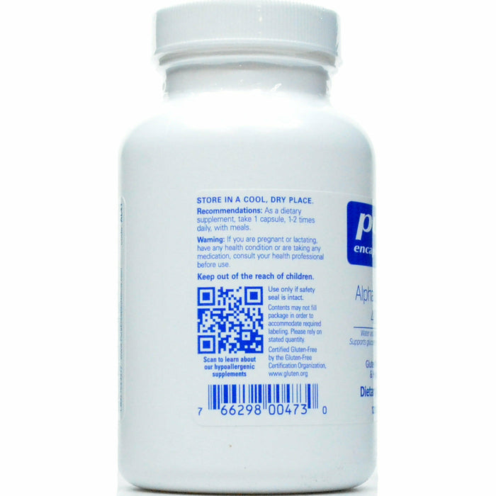 Pure Encapsulations Alpha Lipoic Acid 400 mg 120 capsules suggested use label
