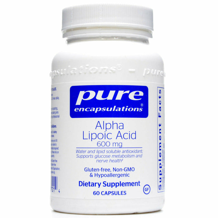 Pure Encapsulations Alpha Lipoic Acid 600 mg, 60 capsules, front of bottle