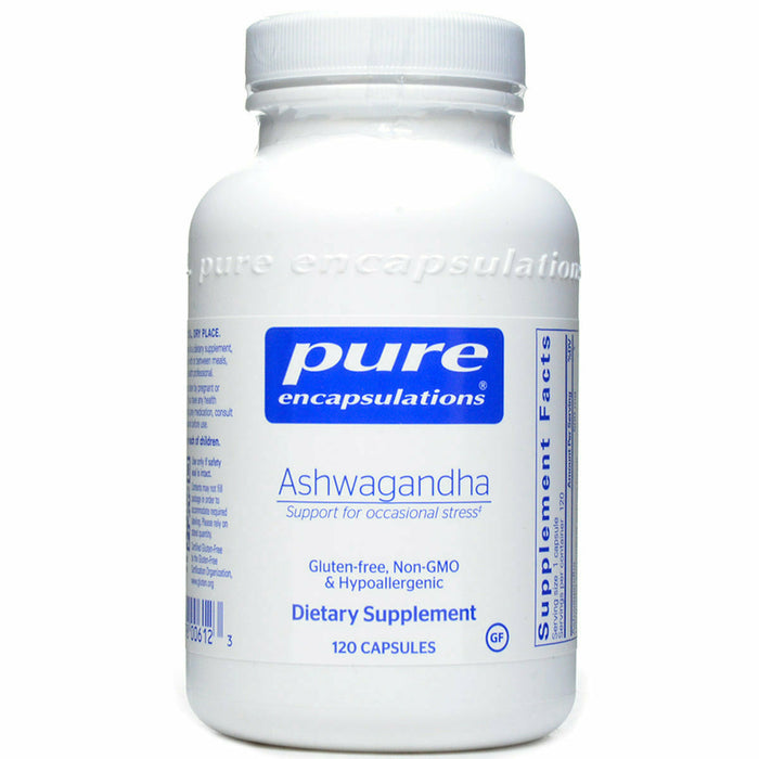Pure Encapsulations Ashwagandha 500 mg, 120 capsules, front of bottle