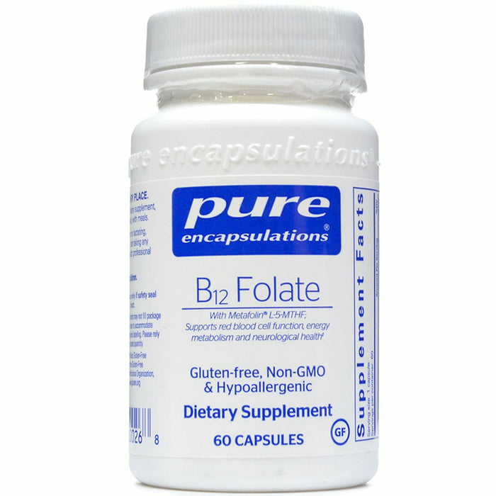 Pure Encapsulations B-12 Folate, 60 capsules, front of bottle