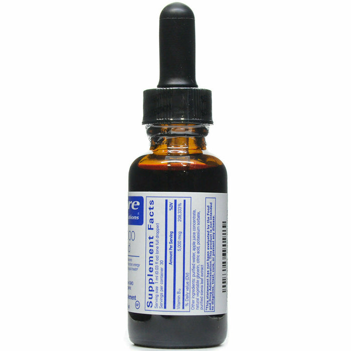 Pure Encapsulations B12 5000 Liquid 30 mL supplement facts label