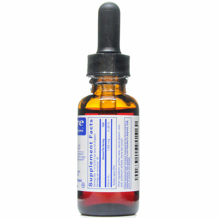 Pure Encapsulations B12 Liquid 1000 IU 30 mL supplement facts label