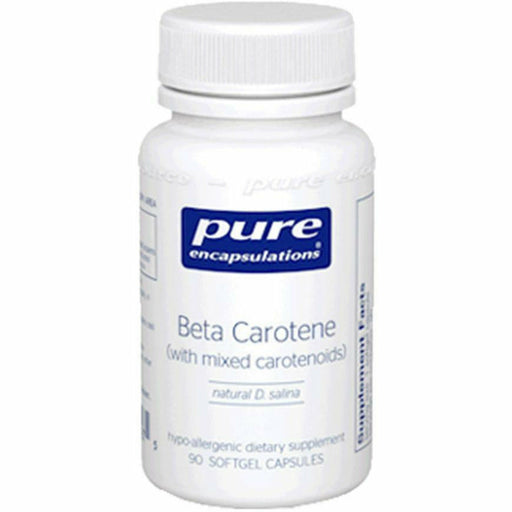 Pure Encapsulations Beta Carotene 25000 IU, 90 softgels, front of bottle