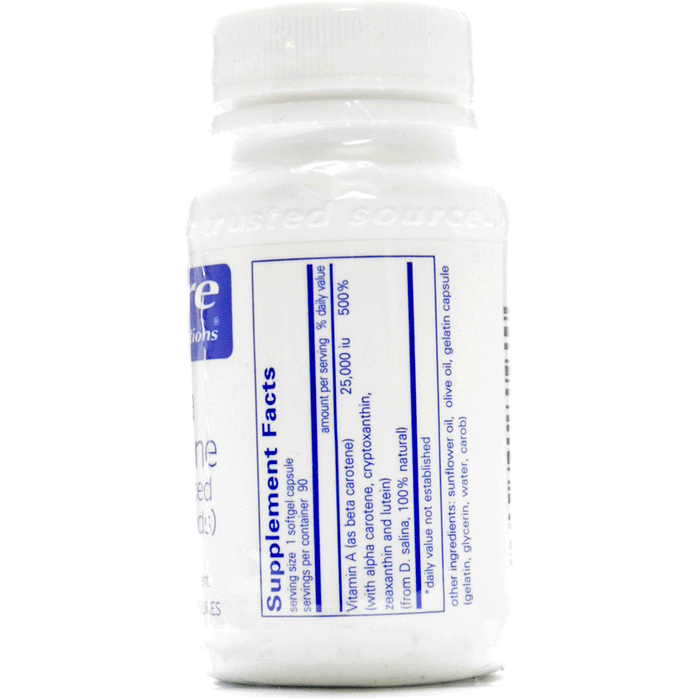 Front product image of Beta Carotene 25000 IU 90 gels by Pure Encapsulations