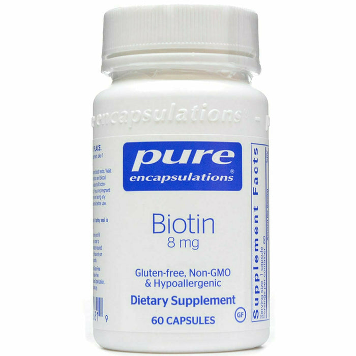 Pure Encapsulations Biotin 8 mg, 60 capsules, front of bottle