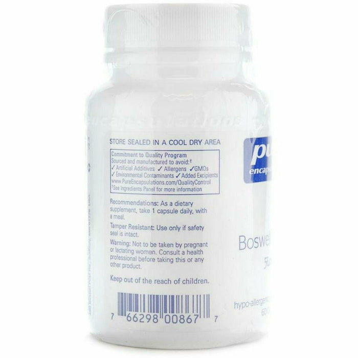 Pure Encapsulations Boswellia AKBA 100 mg 60 capsules suggested use label
