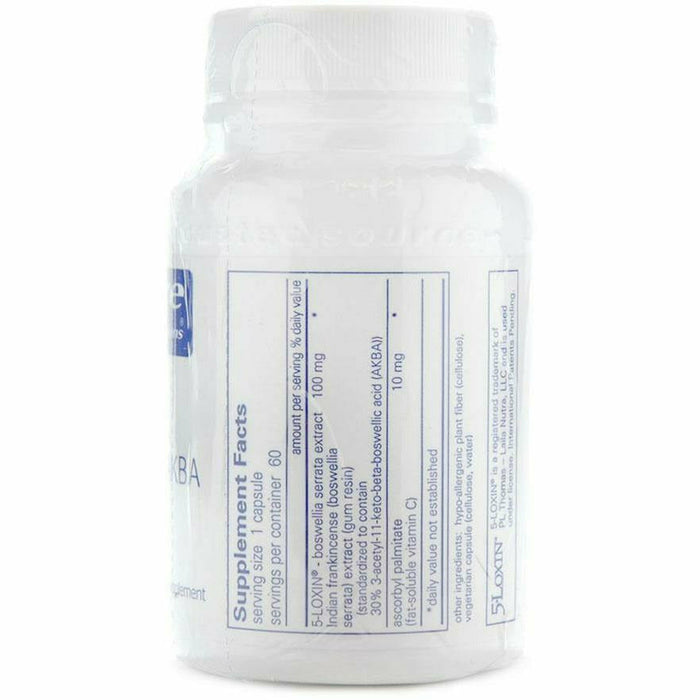 Pure Encapsulations Boswellia AKBA 100 mg 60 capsules supplement facts label
