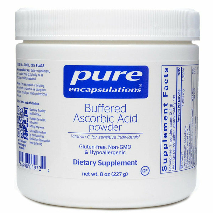 Pure Encapsulations Buffered Ascorbic Acid Powder, 227 g, front of jar