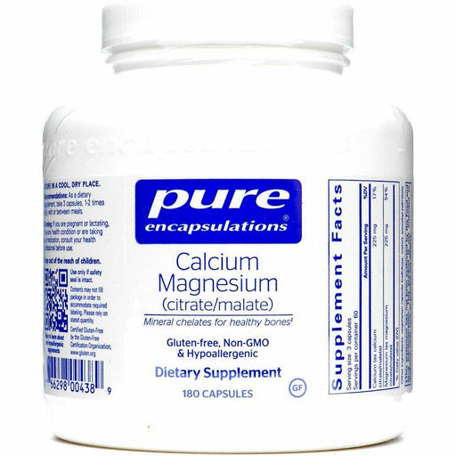Pure Encapsulations Cal/Mag Citrate Malate, 180 capsules, front of bottle