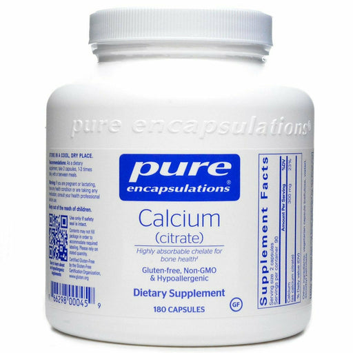 Pure Encapsulations Calcium Citrate 300 mg, 180 capsules, front of bottle
