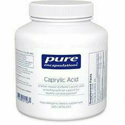 Pure Encapsulations Caprylic Acid 800 mg, 240 capsules, front of bottle