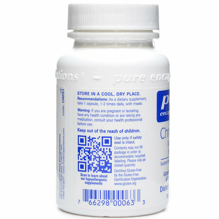 Pure Encapsulations Chromium (picolinate) 500 mcg 180 capsules label information panel