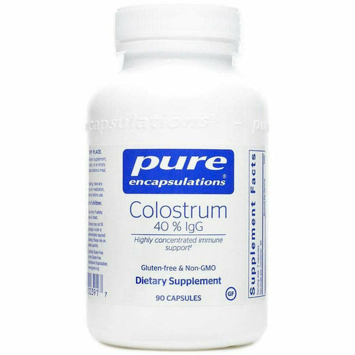 Pure Encapsulations Colostrum 40% IgG 450 mg, 90 capsules, front of bottle