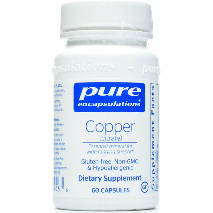 Pure Encapsulations Copper (citrate) 2 mg, 60 capsules, front of bottle